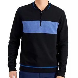 NWT Alfani Men's Baseball Ottoman Qtr Zip Sweatshirt, Created for Macy's, Sz L